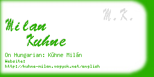 milan kuhne business card