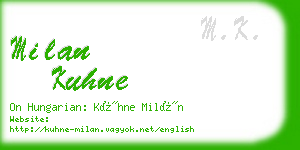 milan kuhne business card